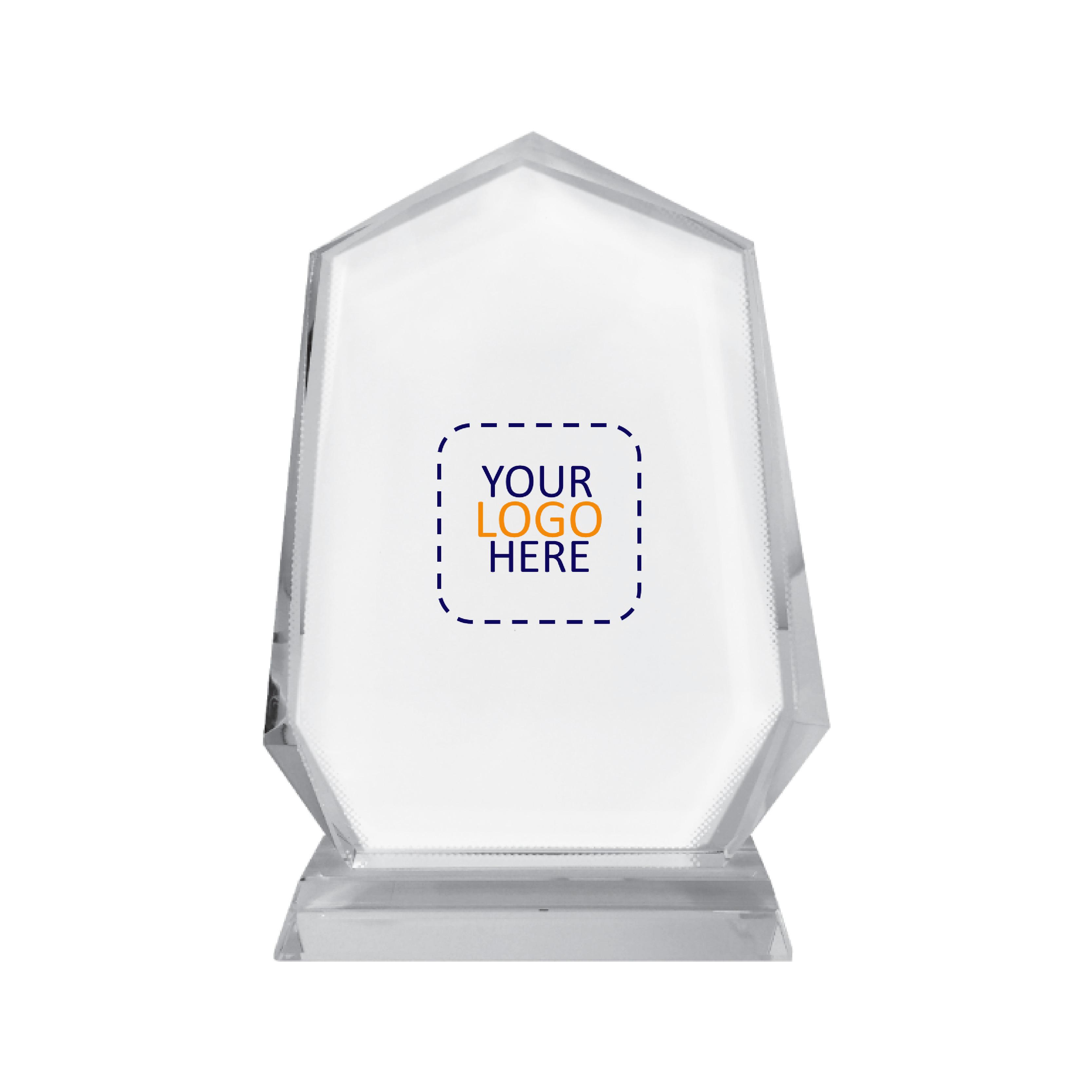 130x200 Heptagon Photo Crystal Awards with Logo